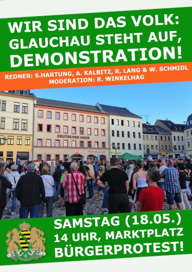 Auch Glauchau ist eine der Widerstandshochburgen Sachsens