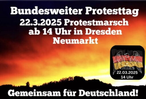 Protestdemonstration am Samstag (22. März) auch in Dresden! 