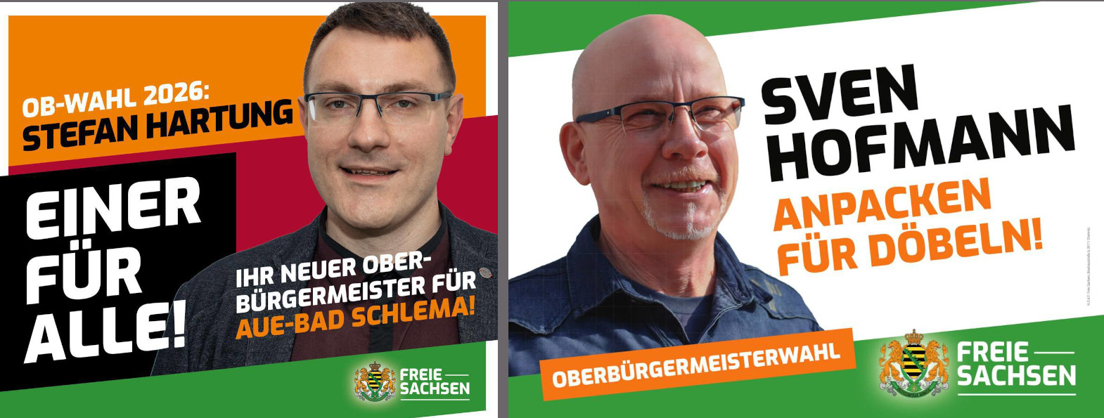 FREIE SACHSEN treten zu Oberbürgermeisterwahlen in Aue-Bad Schlema und Döbeln an!