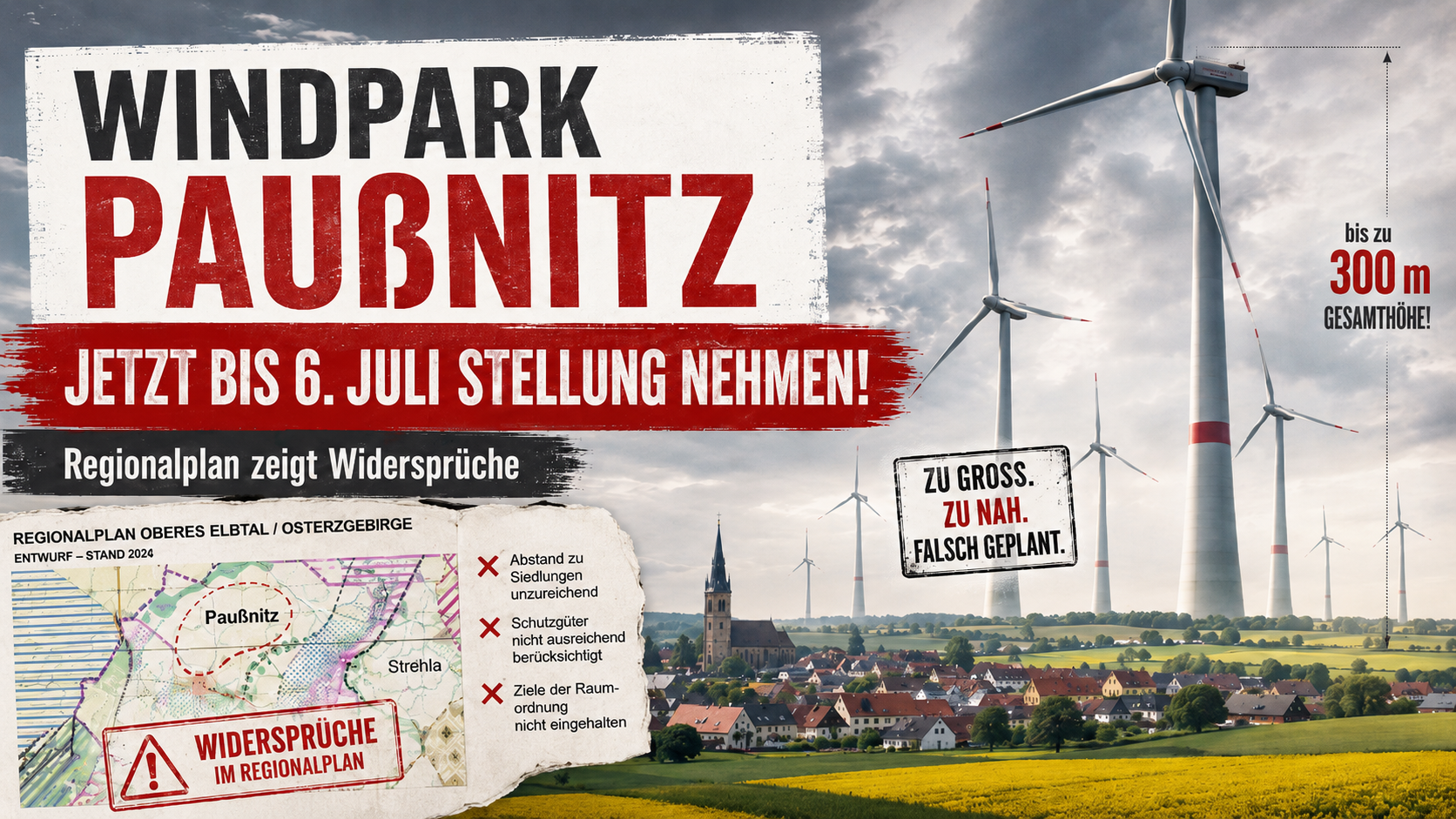 Windpark Paußnitz: Jetzt bis 6. Juli Stellung nehmen!