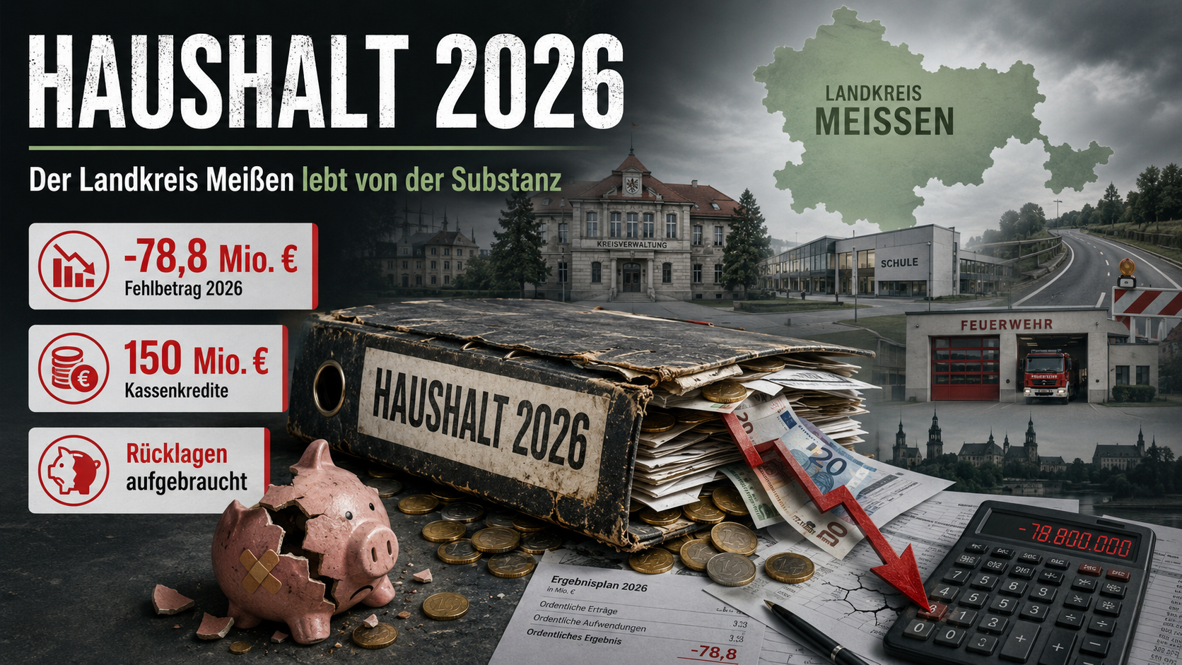 Haushaltssatzung 2026: Der Landkreis Meißen lebt von der Substanz!